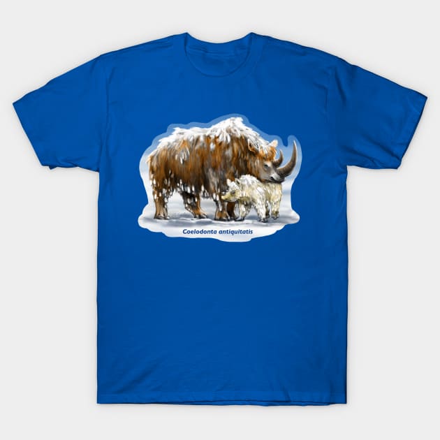 The woolly rhinoceros Coelodonta antiquitatis, Pleistocene T-Shirt by Naturascopia